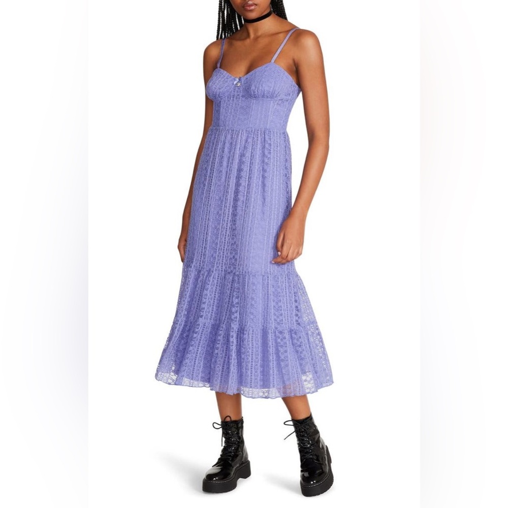 Betsey Johnson Lavender Lace Midi Dress